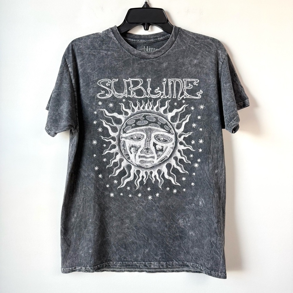 Sublime Acid Wash Short Sleeve T Shirt Black M Graphic Band‎ Tee
